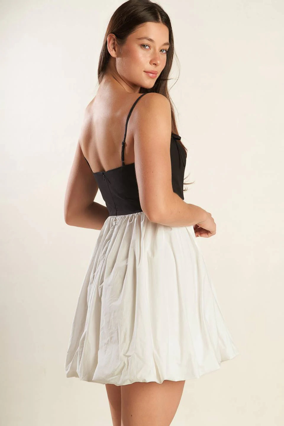 SLAY ALL DAY BLACK WHITE MINI DRESS