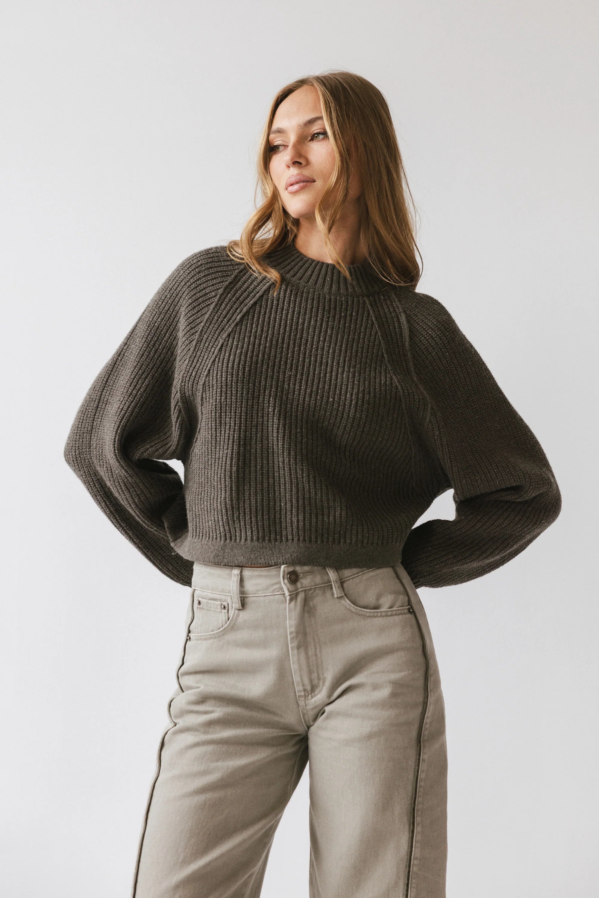 Shayla Knit Sweater in Charcoal