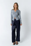 Flora Knit Top in Heather Grey