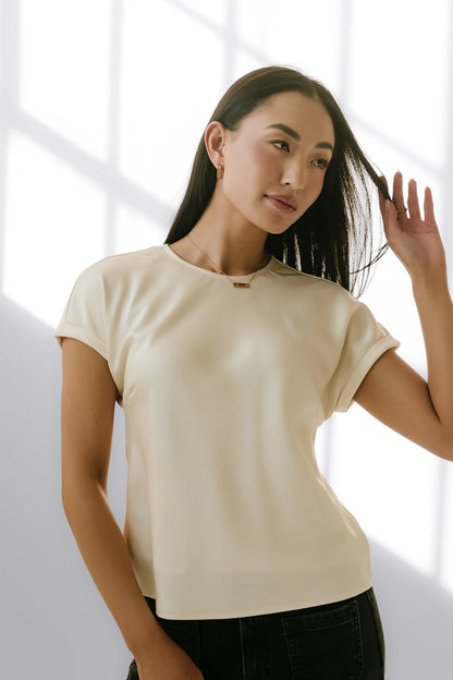 Marvin Satin Blouse in Cream