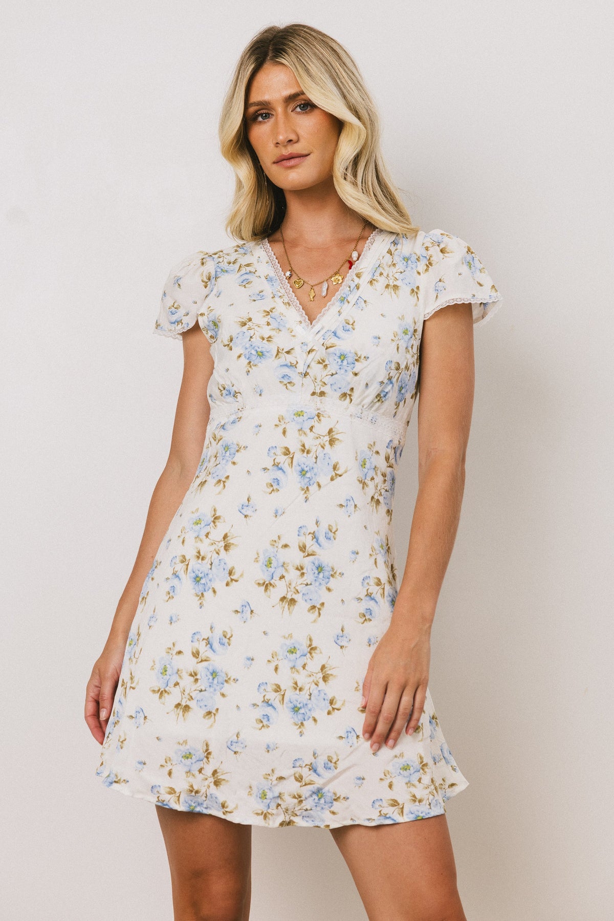Leo Lace Trim Mini Dress FINAL SALE