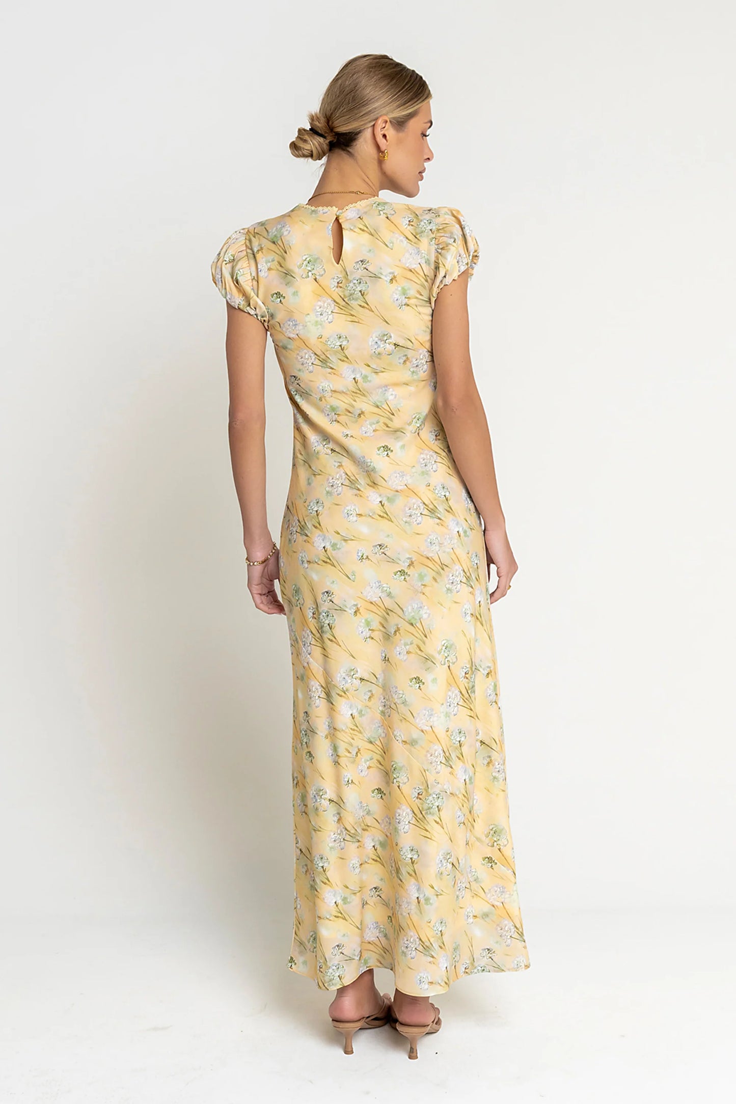 Ellianna Floral Maxi Dress in Butter Yellow