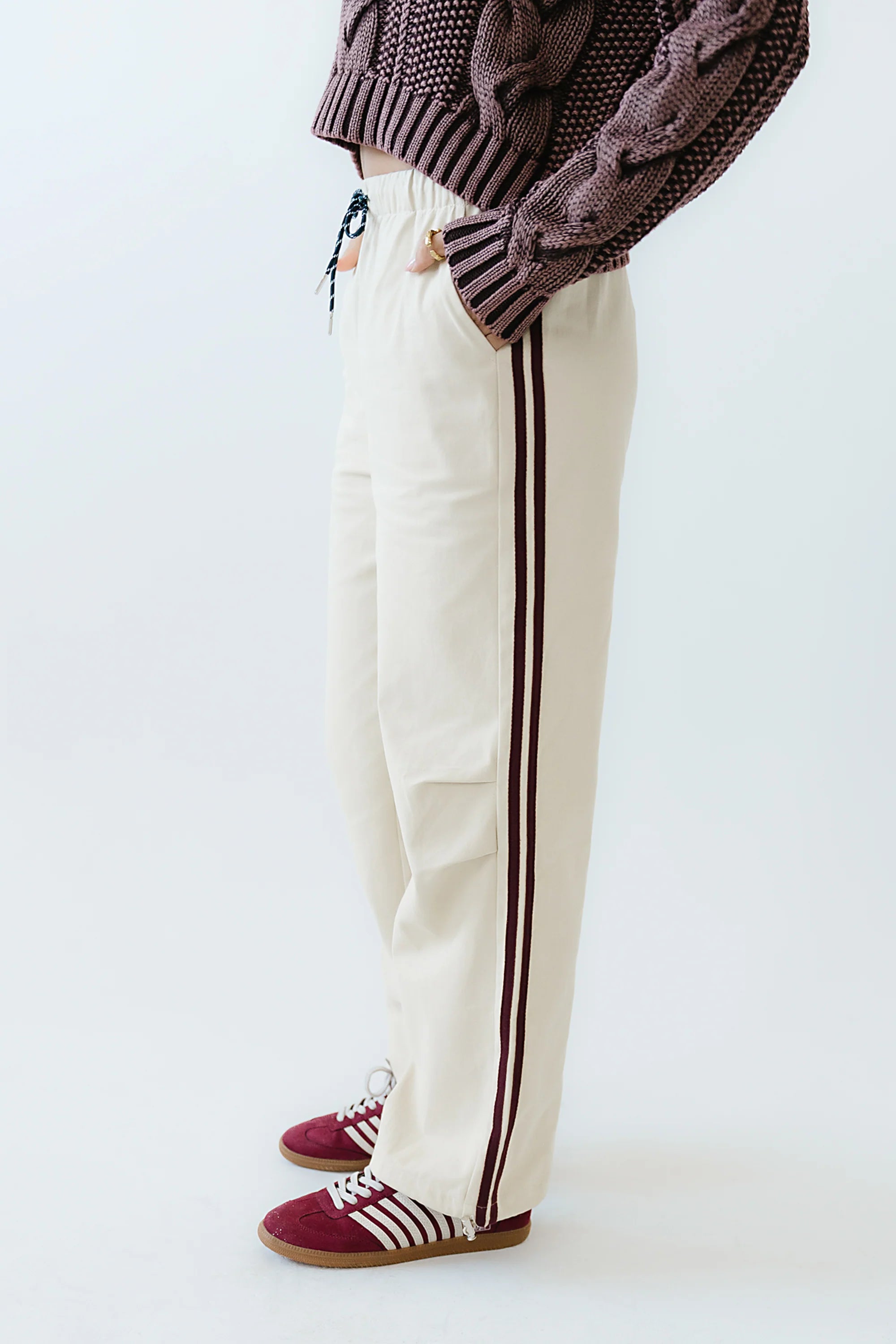 Franklin Striped Joggers in Cream