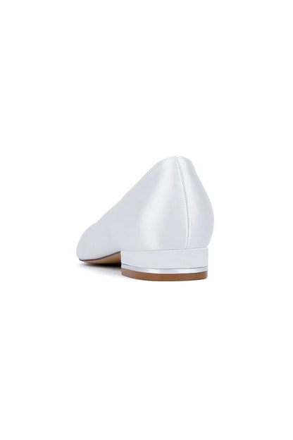 Ivory Flat Shoes with a Sleek Design