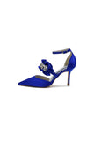 Cocktail Pointed Toe Crystal Buckle Strap High Heels