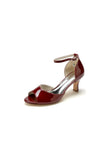 Peep Toe Ankle Strap Buckle Wedding Shoes