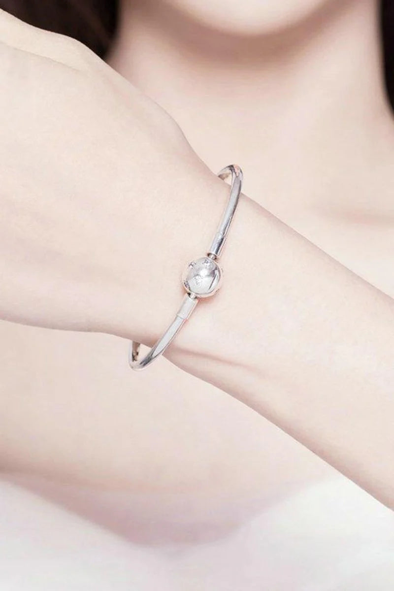 Star Bangle Bracelet In Sterling Silver