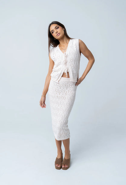 Joana Knit Skirt in Ivory