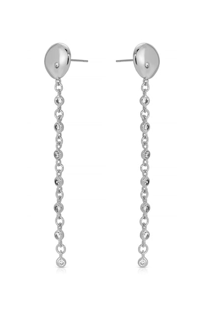 Polished Pebble Linear Chain Earrings