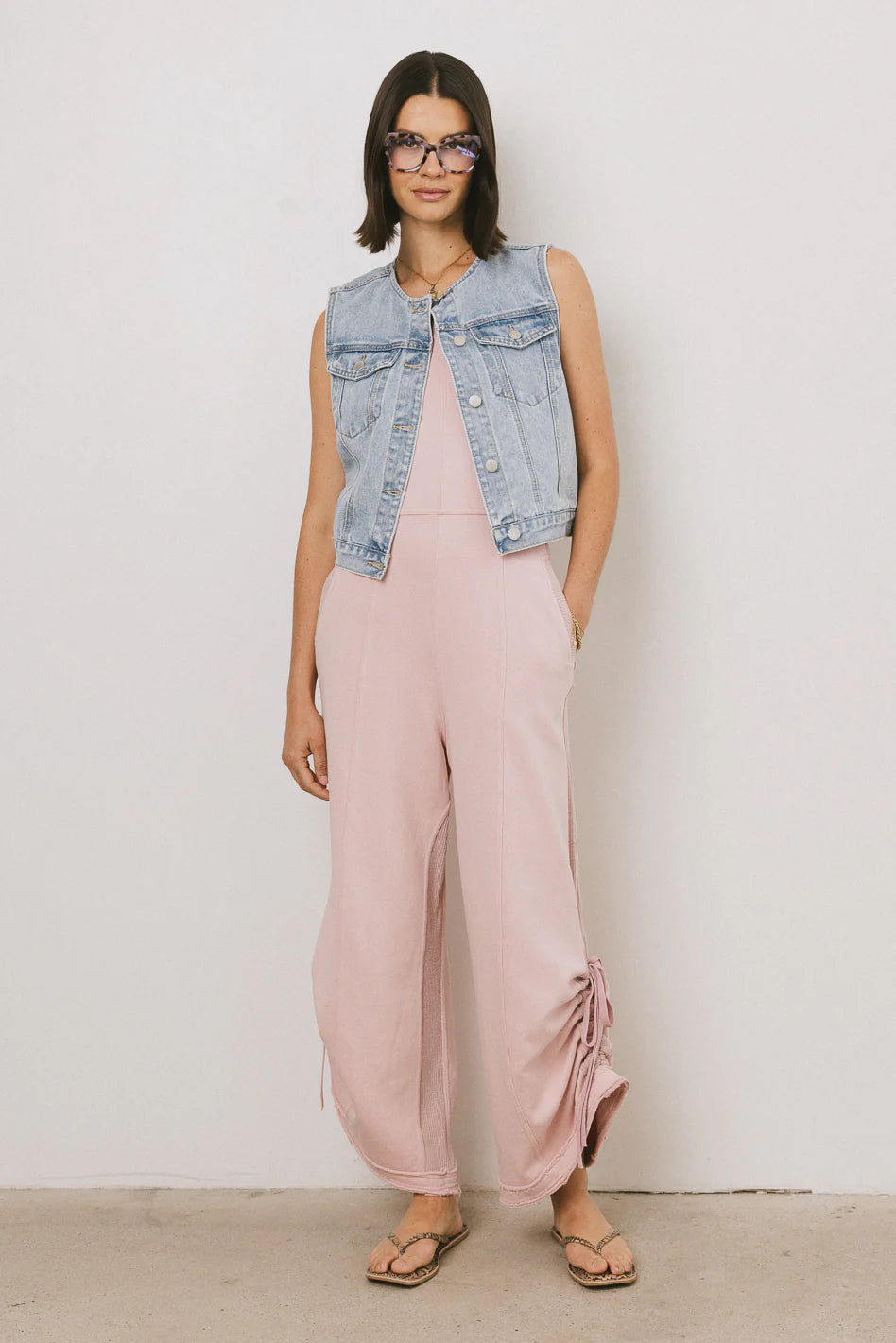 Tristan Knit Jumpsuit in Pink FINAL SALE