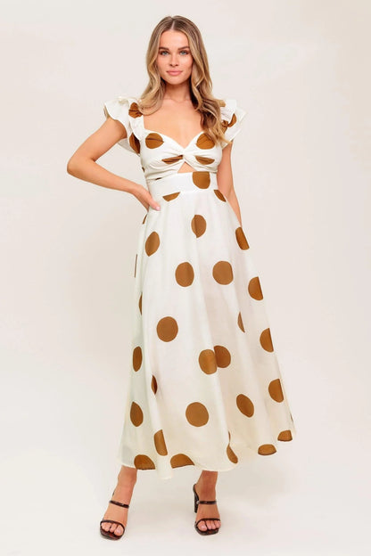 MOJITO MOOD POLKA DOT MIDI DRESS