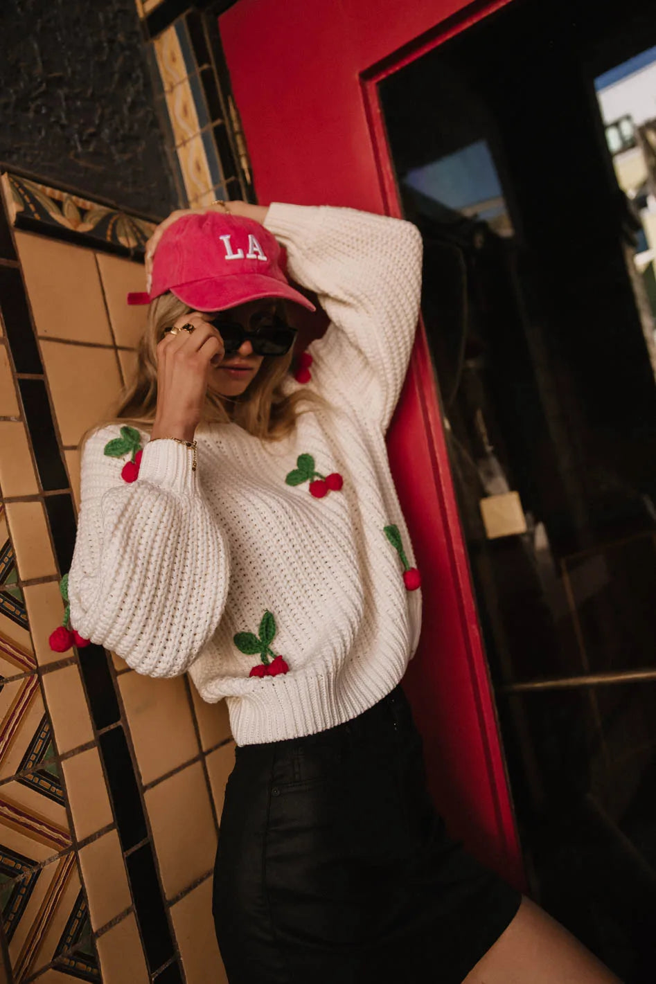 Cherry Knit Sweater FINAL SALE