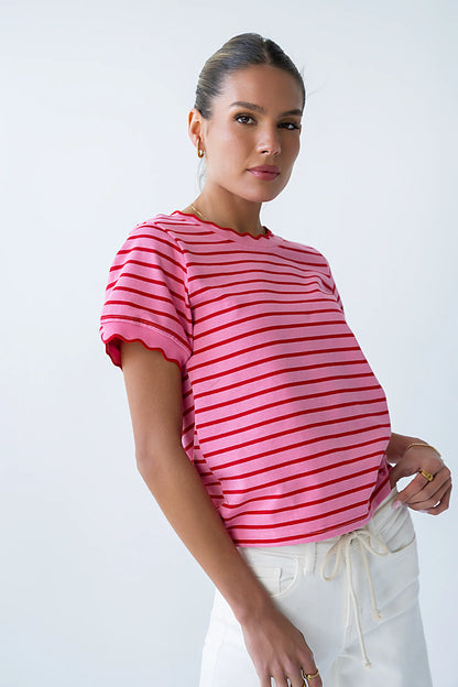 Walker Scalloped Top in Pink
