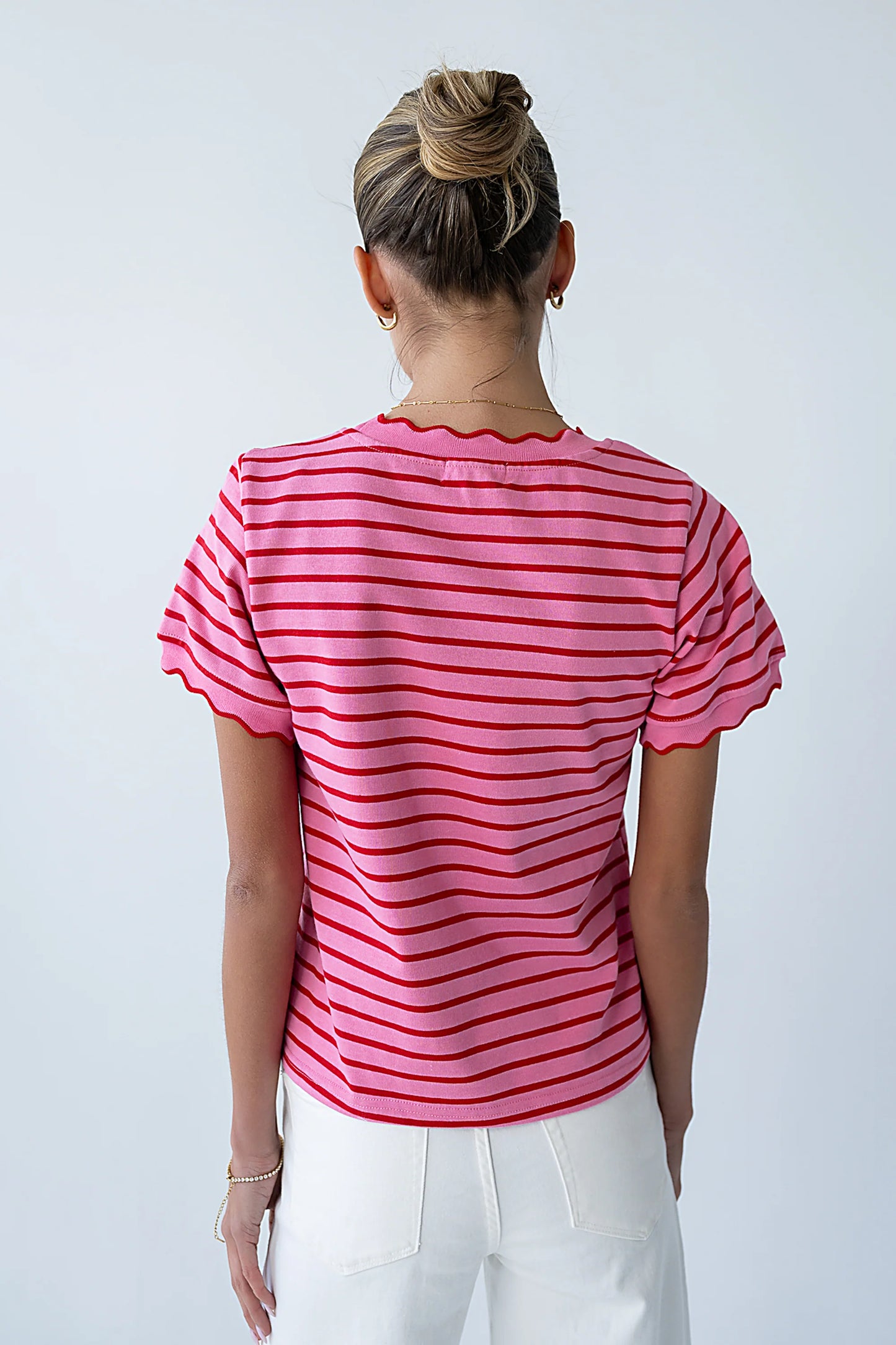 Walker Scalloped Top in Pink