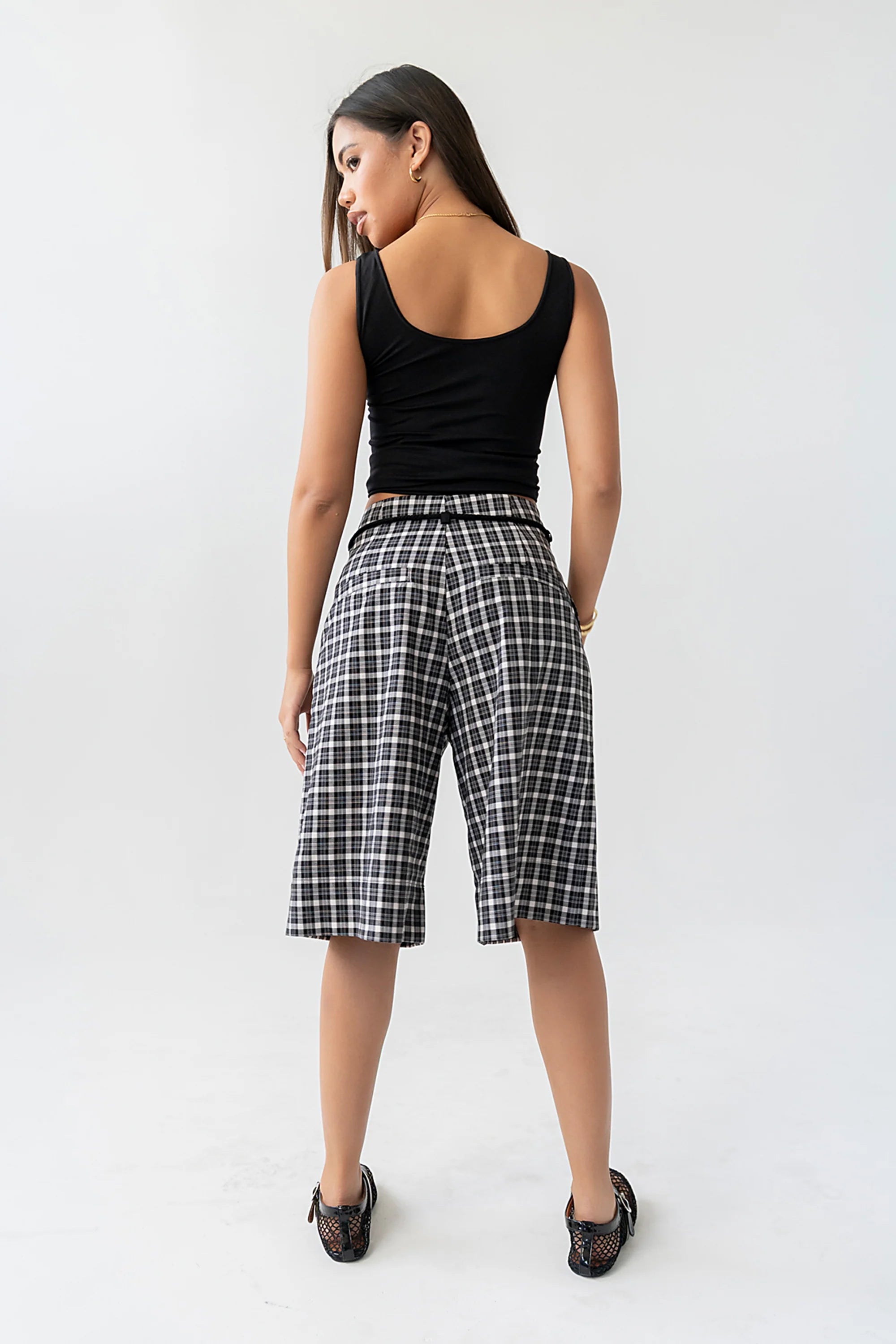 Wrenna Plaid Bermuda Shorts