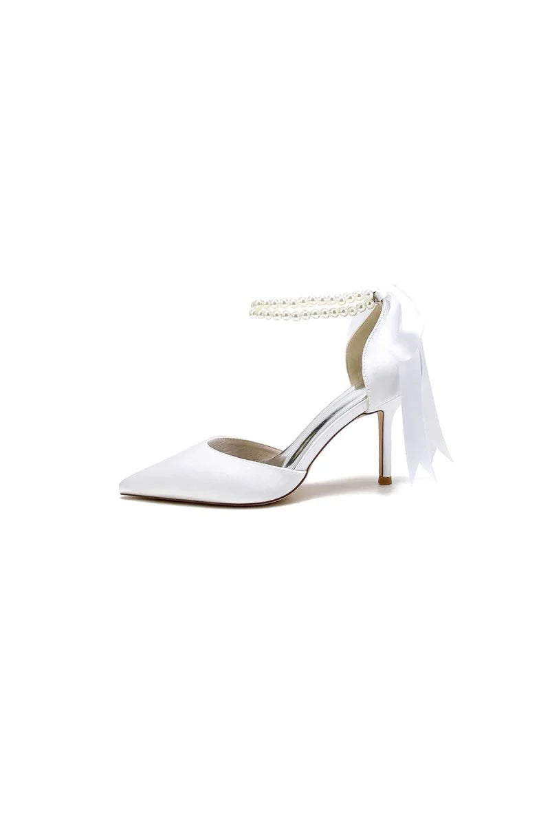 Pointed Toe Party Shoes with Ribbon Tie