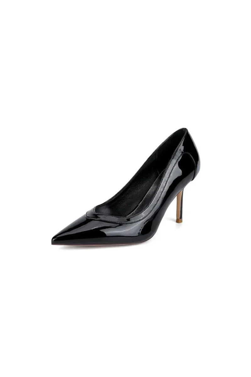 Rose Pink High Heels with Natural Wood Heel