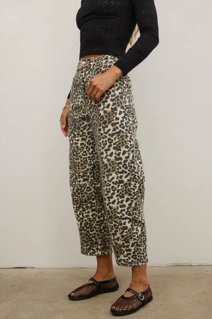 Lisette Barrel Jean in Leopard FINAL SALE