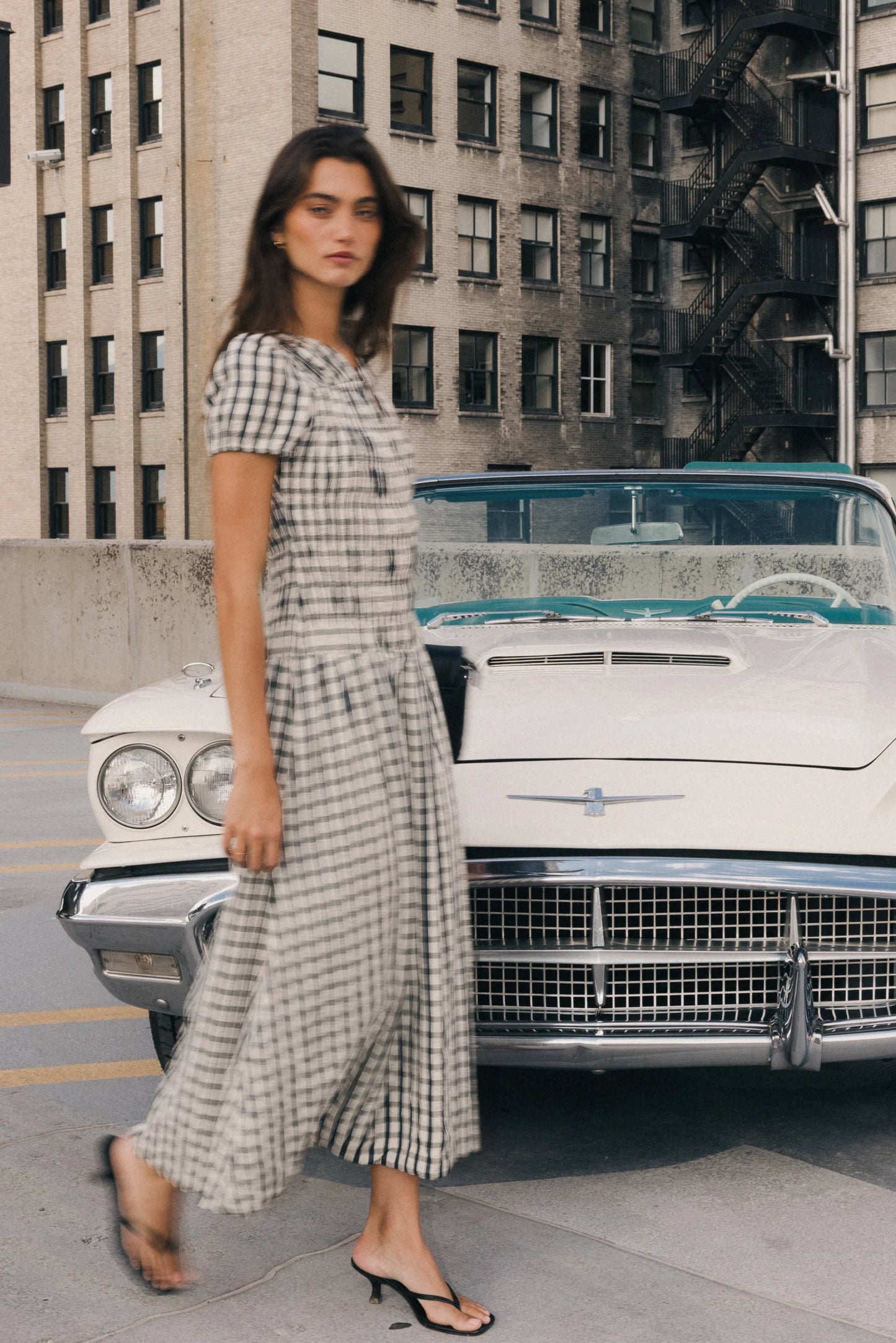 Erin Smocked Maxi Dress in Navy