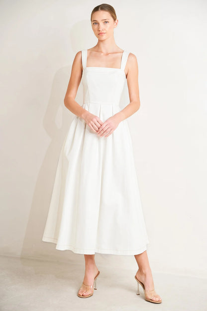 SERENE CHARM OFF WHITE MIDI DRESS FINAL SALE
