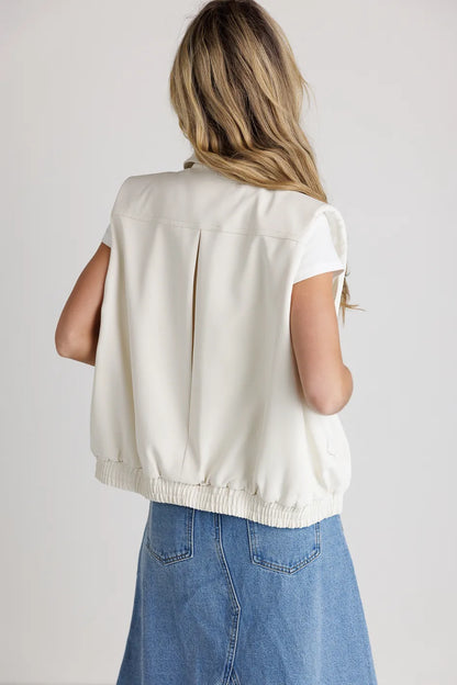 Rory Collared Vest in Cream FINAL SALE