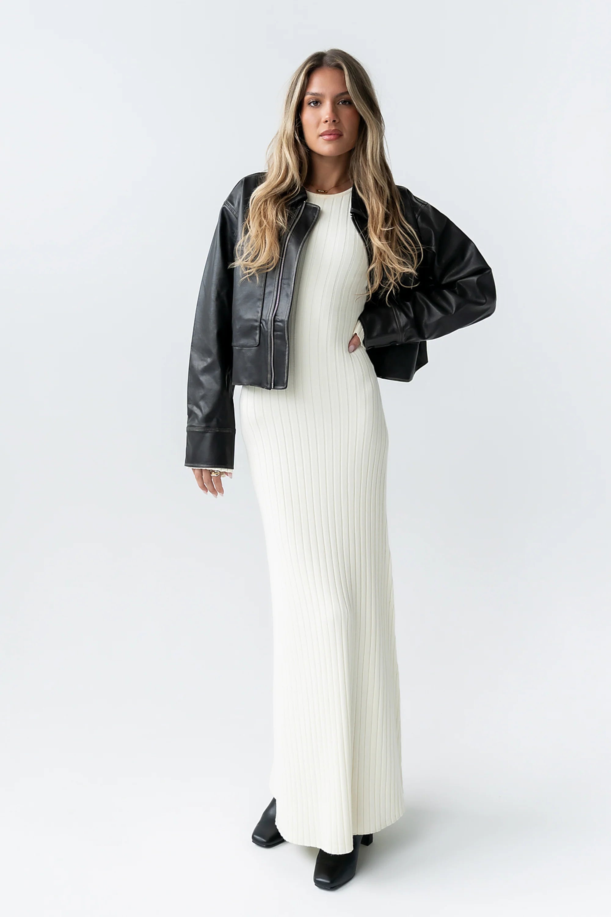Jaymie Vegan Leather Jacket in Black FINAL SALE