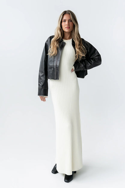 Jaymie Vegan Leather Jacket in Black FINAL SALE