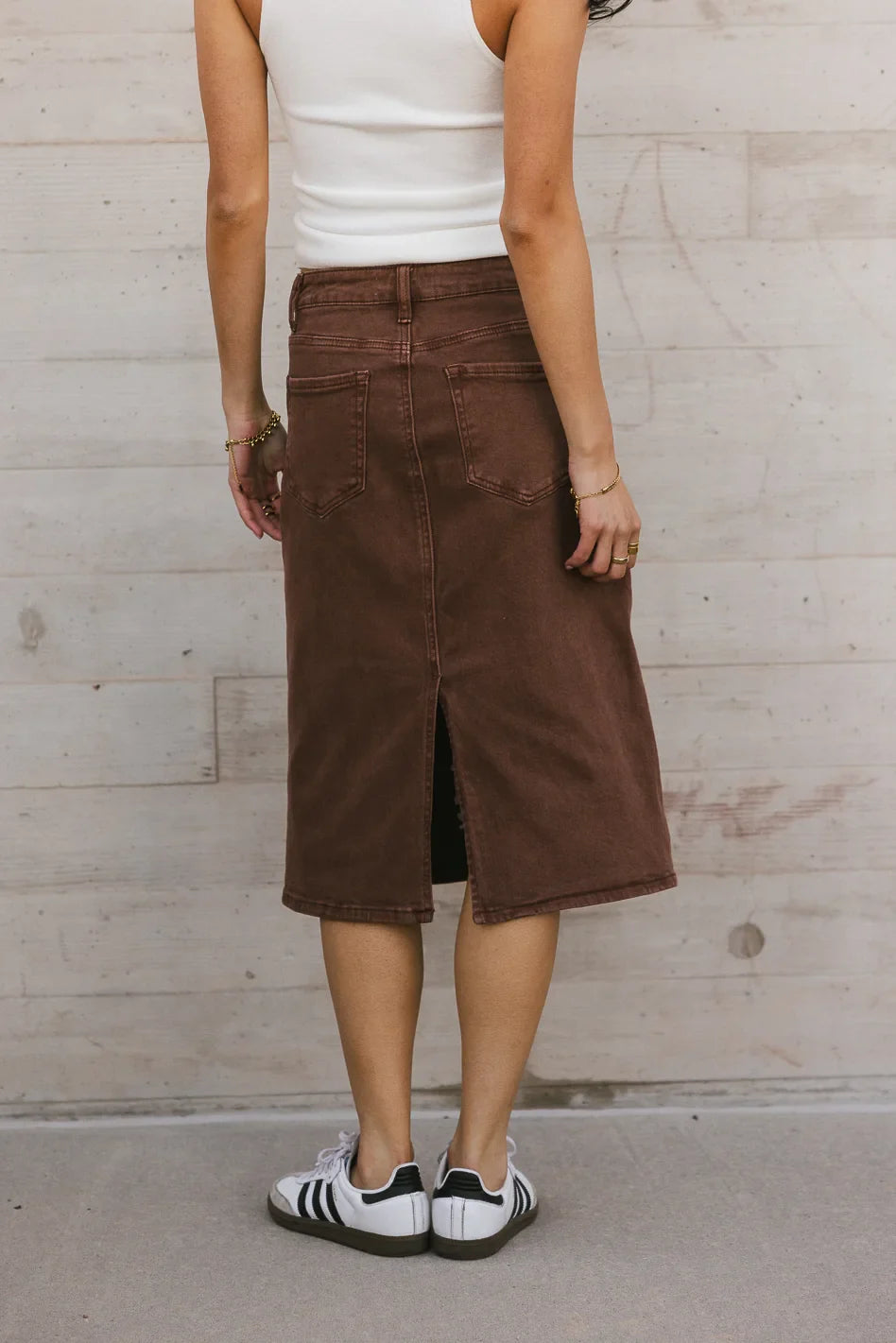 Jordan Denim Skirt in Brown FINAL SALE