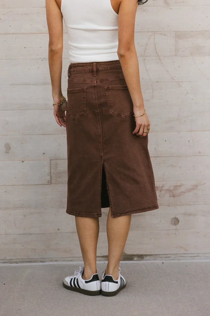 Jordan Denim Skirt in Brown FINAL SALE