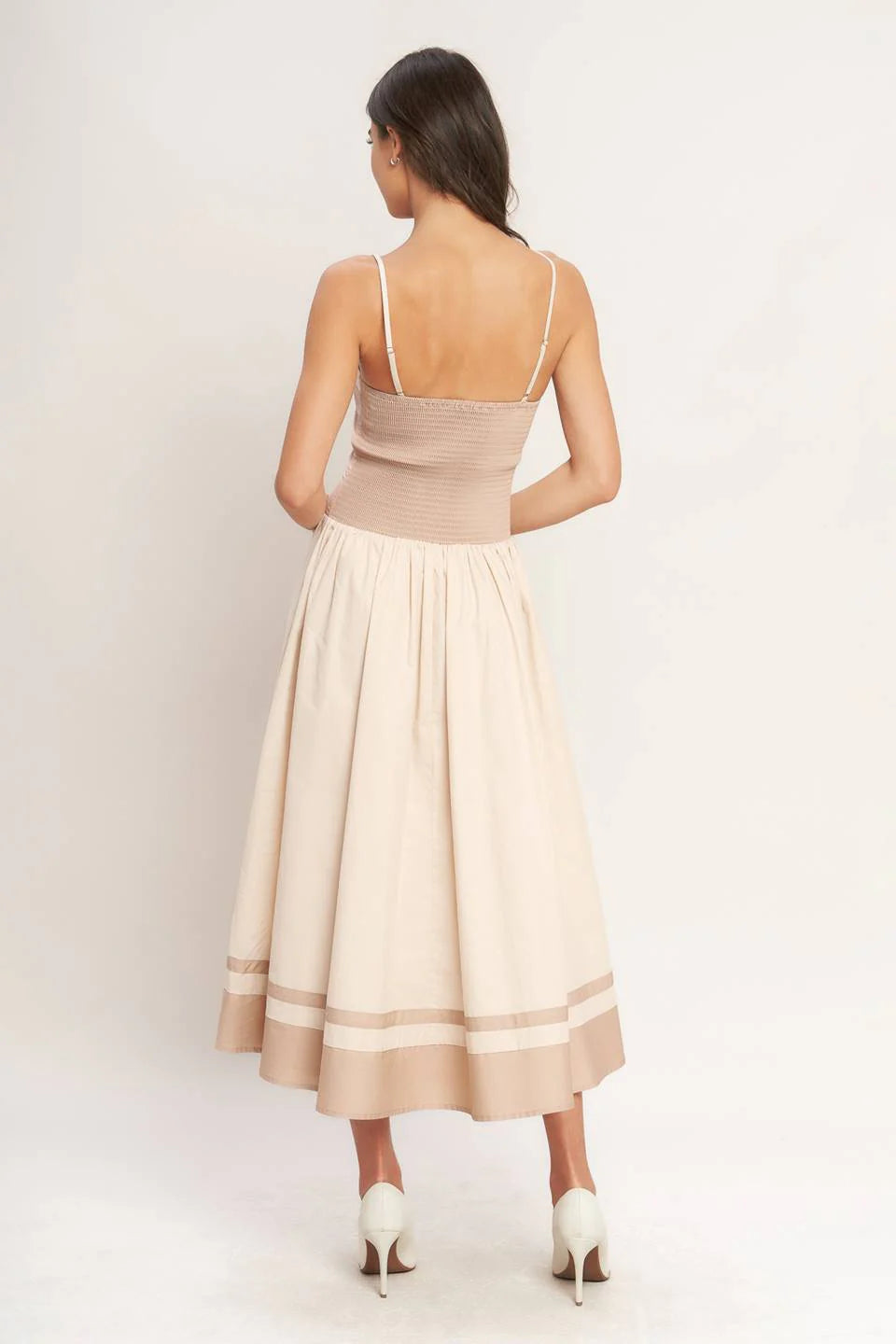 SPRING HARMONY COLOR BLOCKED MIDI DRESS