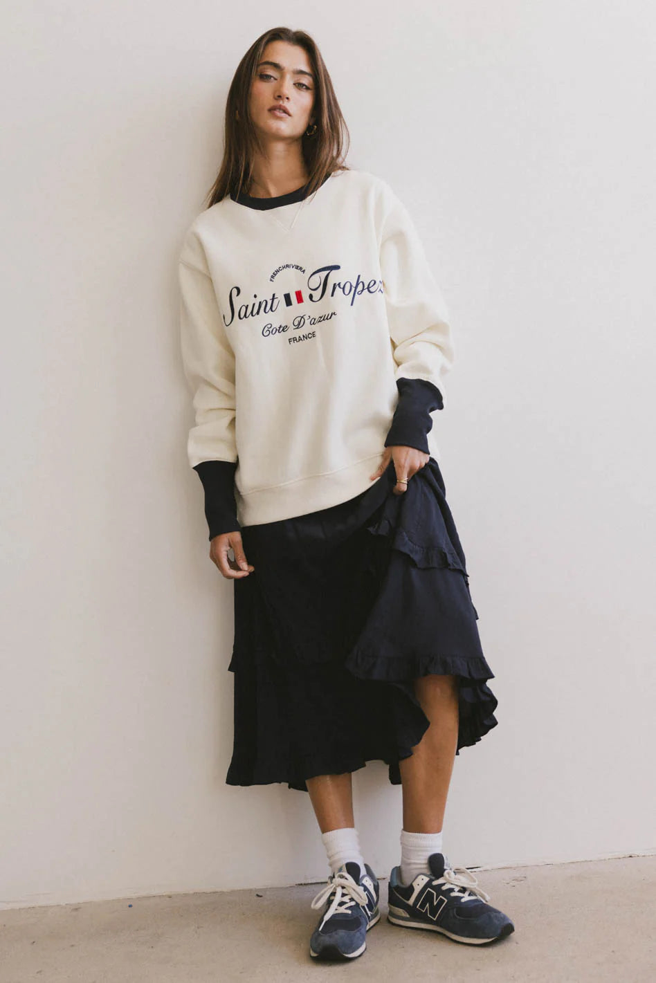 Franky Midi Skirt in Navy FINAL SALE