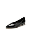 Simple Pointed Toe Slip on Patent Leather Low Heels