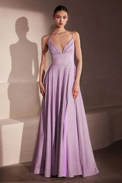 Gwendolyn Gown Shimmer Lace Up Back A Line Evening Dress