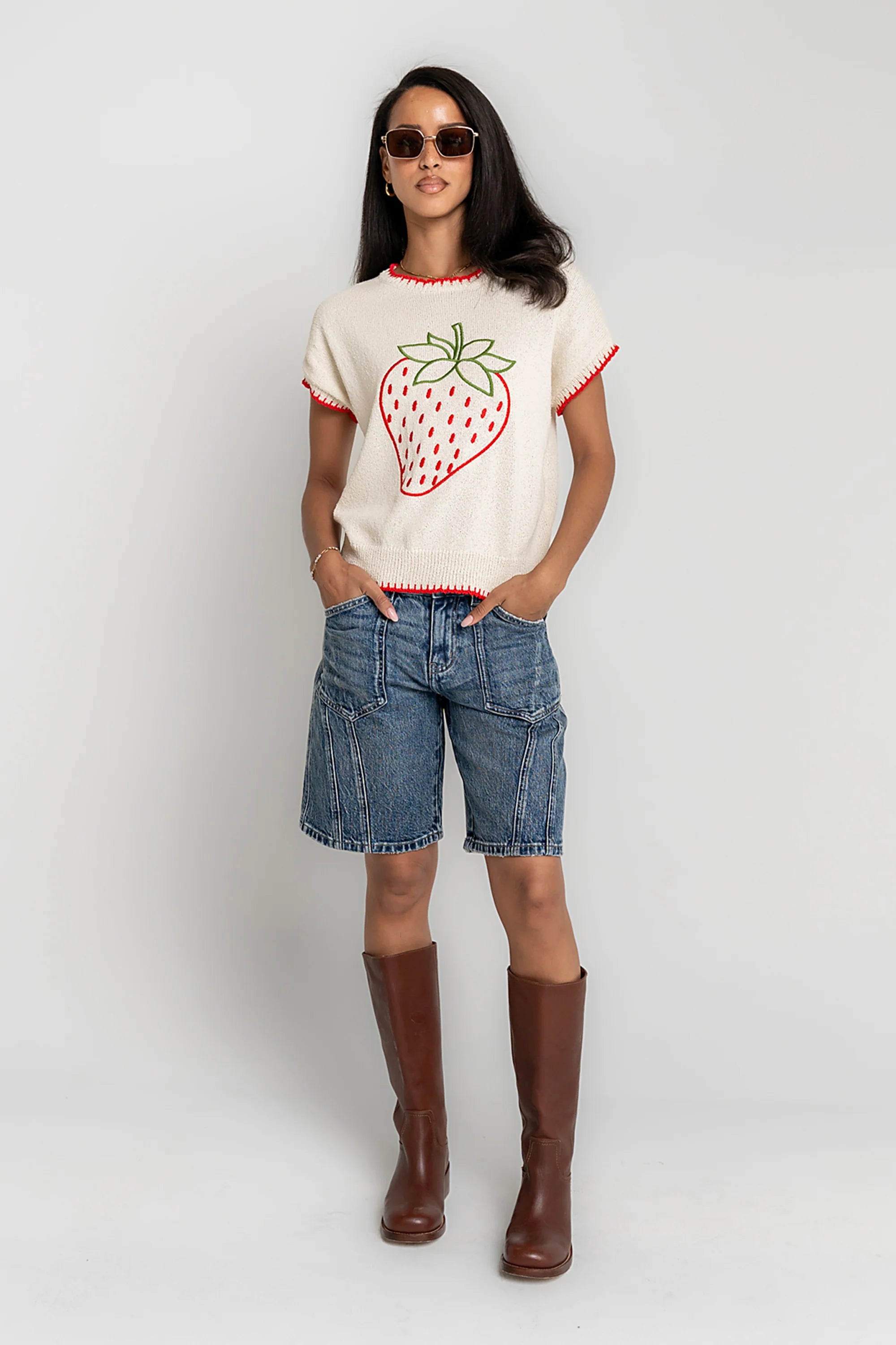 Chloe Embroidered Sweater Tee