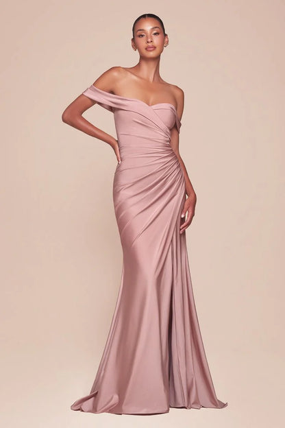 FREYA GOWN OFF THE SHOULDER STRETCH SPANDEX DRESS