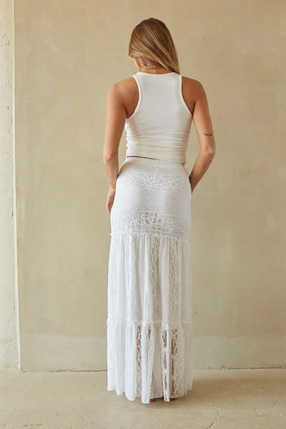 Fawn Lace Tiered Maxi Skirt