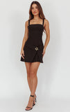 BELLA BLACK WRAP FRONT MINI DRESS