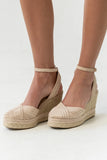 Becca Wedge Sandal in Natural