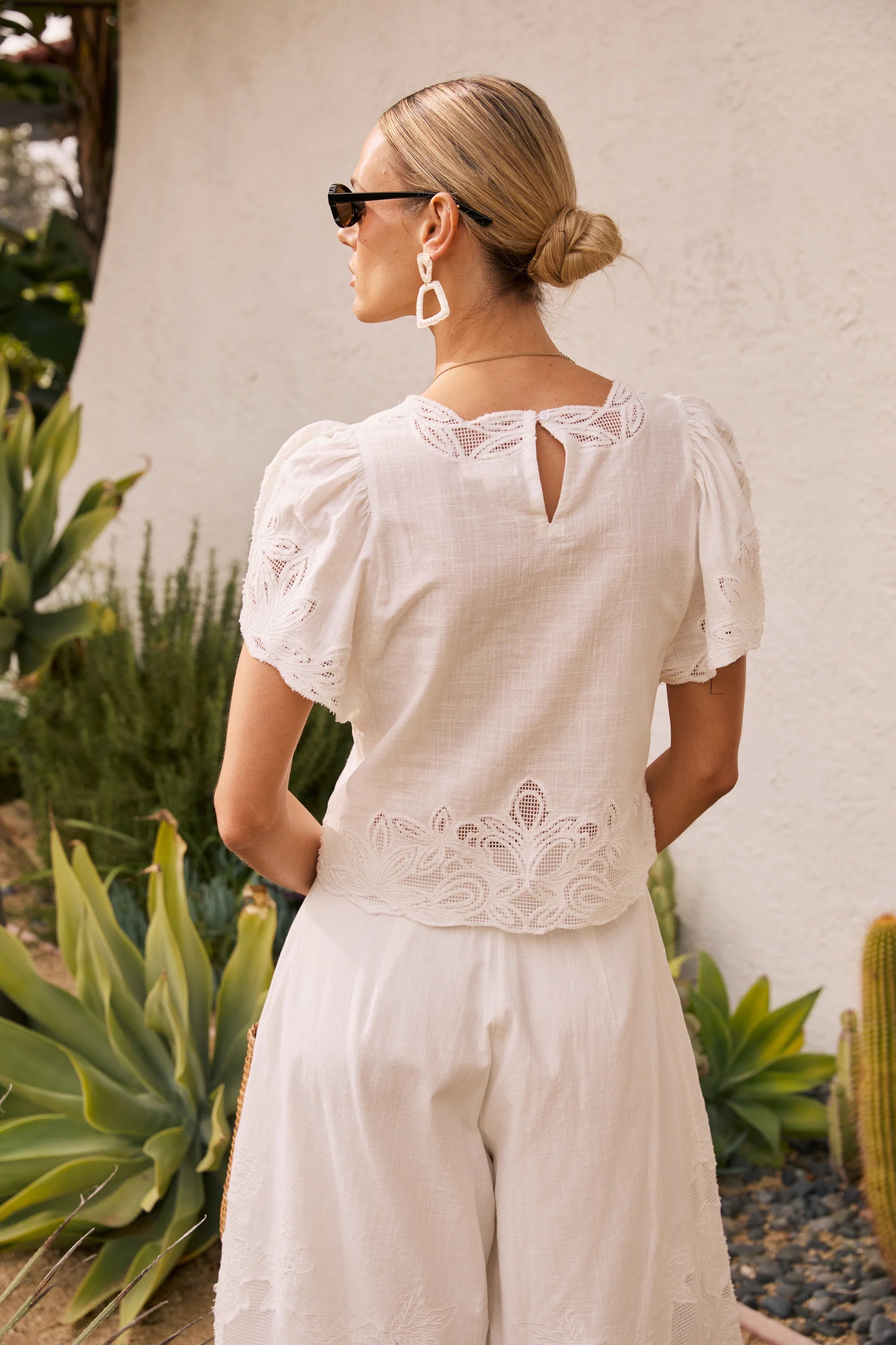 Molly Embroidered Top in White