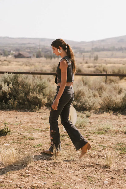 Camille Embroidered Flare Jeans FINAL SALE
