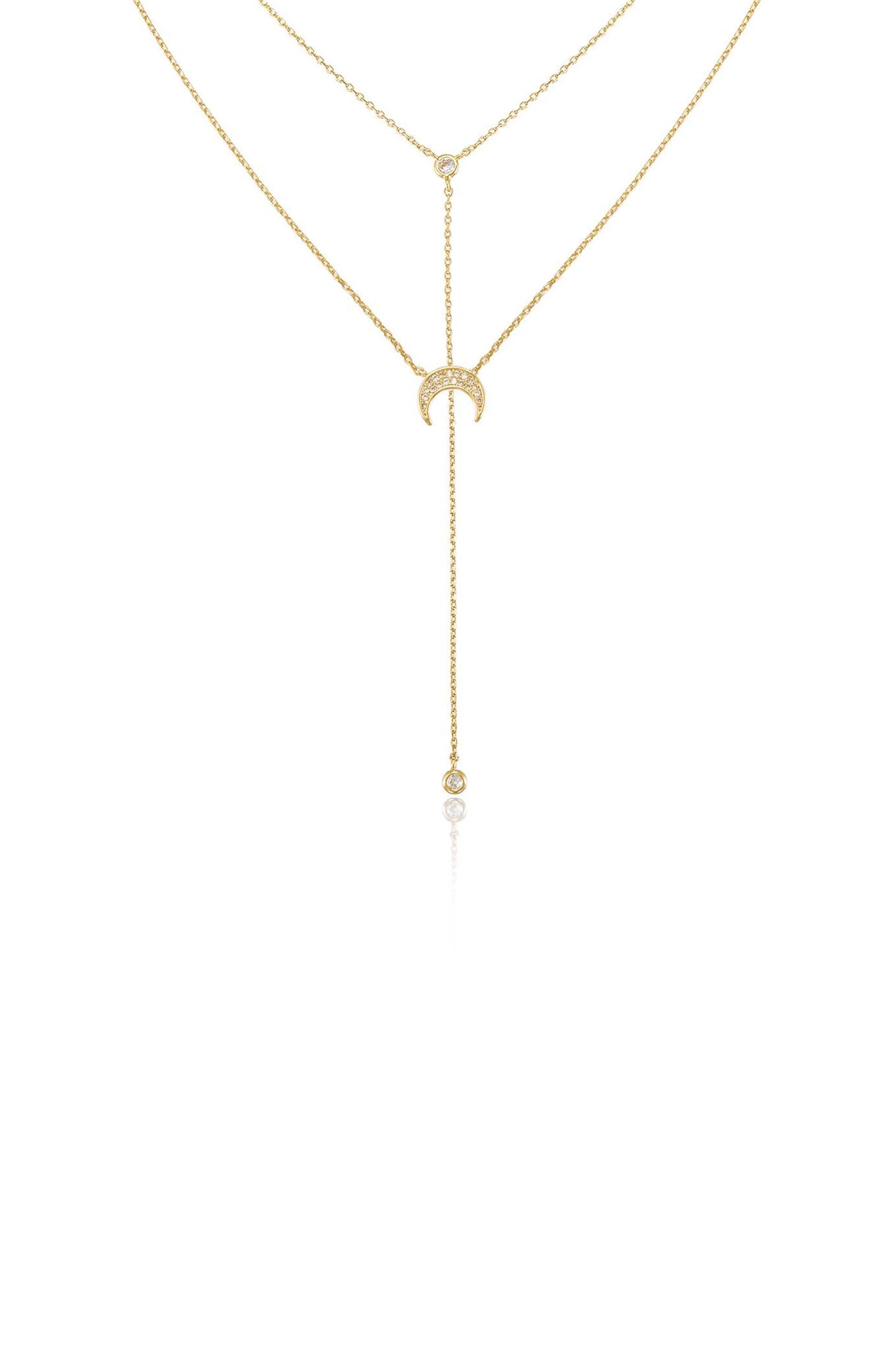 Dainty Layered Crescent Moon Necklace Set
