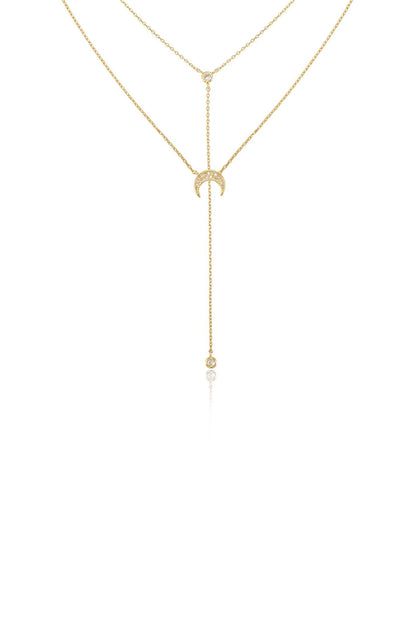 Dainty Layered Crescent Moon Necklace Set