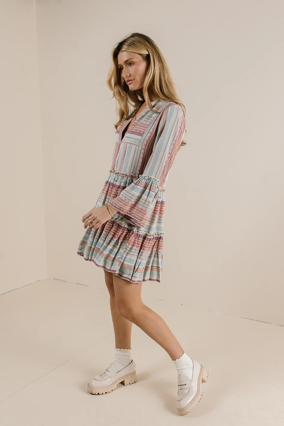 Striped Textured Mini Dress FINAL SALE