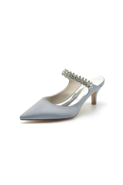 Pointed Toe Rhinestone High Heels