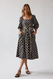 Gloria Floral Midi Dress in Black FINAL SALE