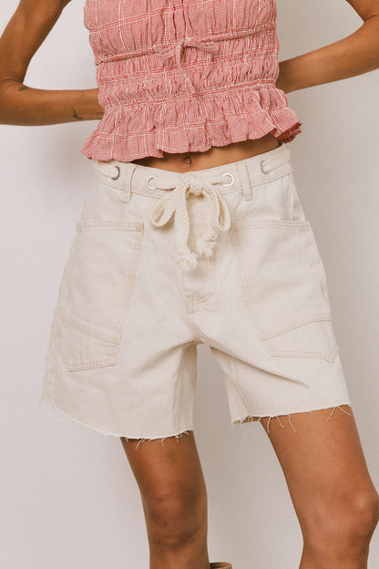 Finneas Denim Shorts in Cream FINAL SALE