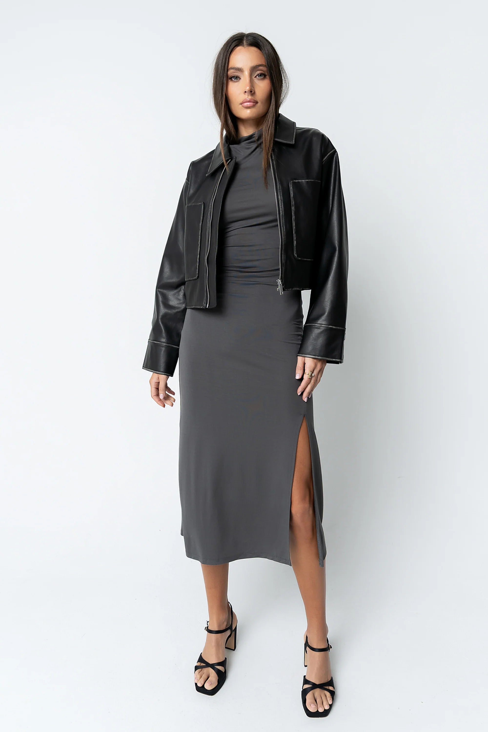 Brandi Maxi Dress in Charcoal