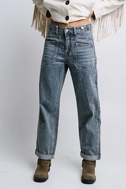 Amber Wide Leg Jeans in Medium Wash FINAL SALE