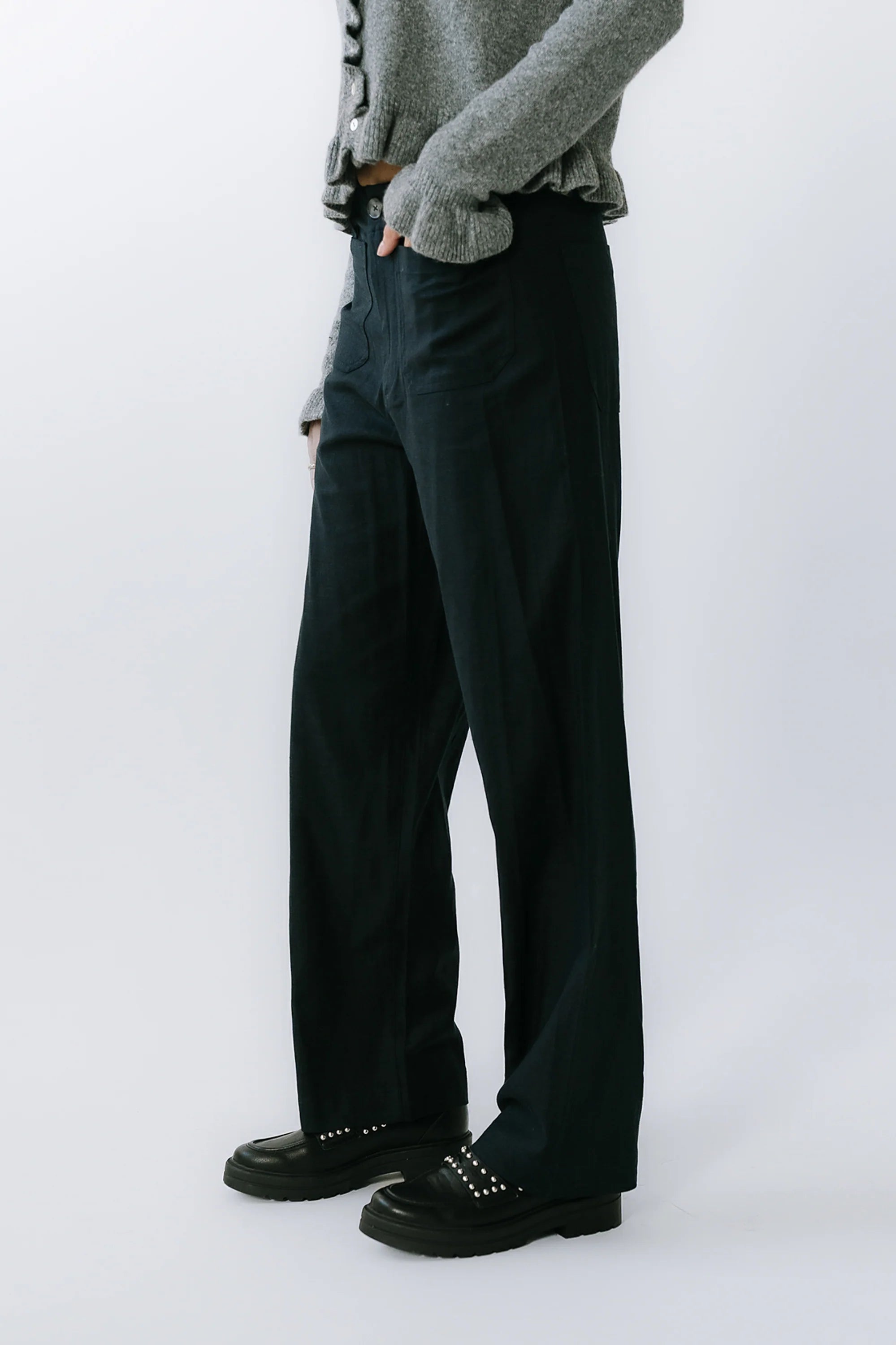 Lander Wide Leg Pants in Navy