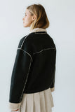 Collins Suede Jacket in Black FINAL SALE